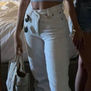 Abercrombie & Fitch Cream High-Rise Pants